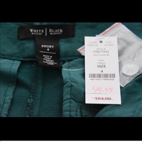 NWT WHBM Linen-Blend Shorts in Harbour, Sz 4 - Picture 7 of 8